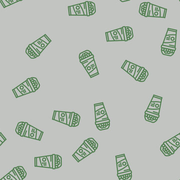 cereal cup meal drink line seamless pattern cereal cup meal drink thin line illustration
