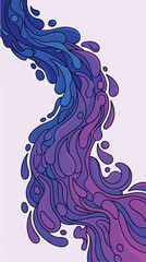 Fototapeta premium Vibrant purple and blue swirling liquid illustration