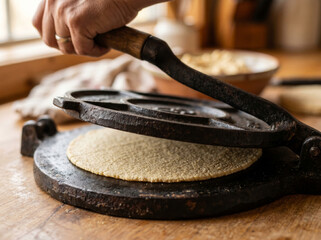 Fototapeta premium High Quality Commercial Stock Photo of Making homemade tortillas in Professional Detailed View