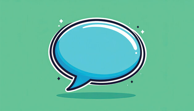 Blue Speech Bubble Icon Graphic.