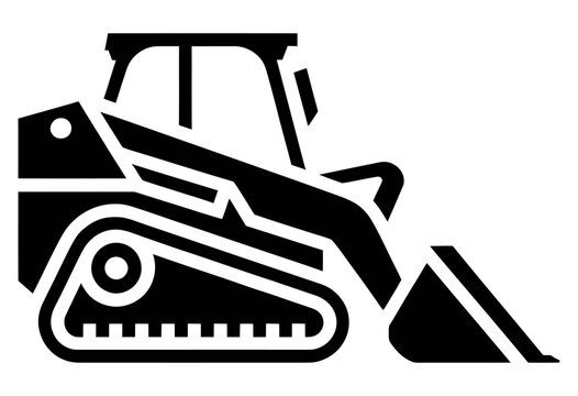Industrial skid steer loader vector for construction and heavy machinery themes