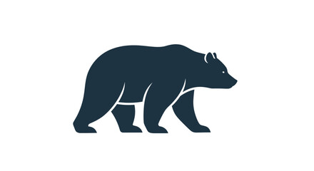 Fototapeta premium Minimalist silhouette icon of a walking grizzly bear.