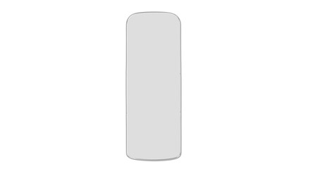 A sleek object stands upright on a floor indoors. © Badsha