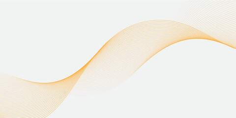 Abstract Golden Orange Wavy Lines Pattern on Light Gray Background Vector © muarif