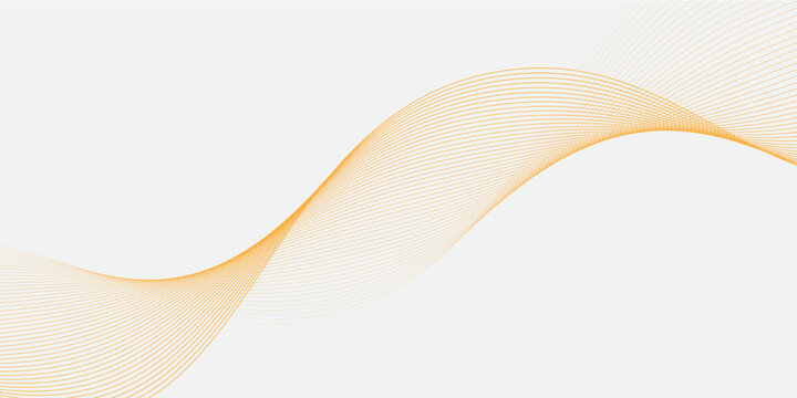 Abstract Golden Orange Wavy Lines Pattern on Light Gray Background Vector