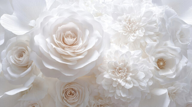 White Rose Bouquet in Soft Light