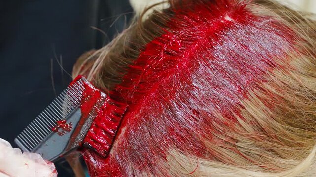 Mother dyes teenage daughter's hair red at home