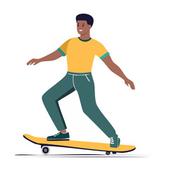 Obraz premium Man skateboarding in flat design style