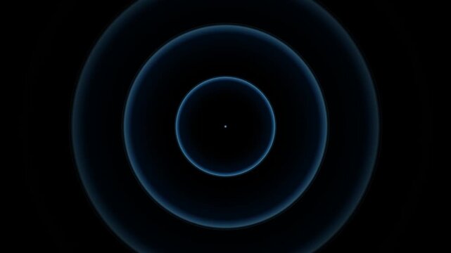 Abstract Glowing Blue Circular Pulse and Digital Technology Ripple Loop