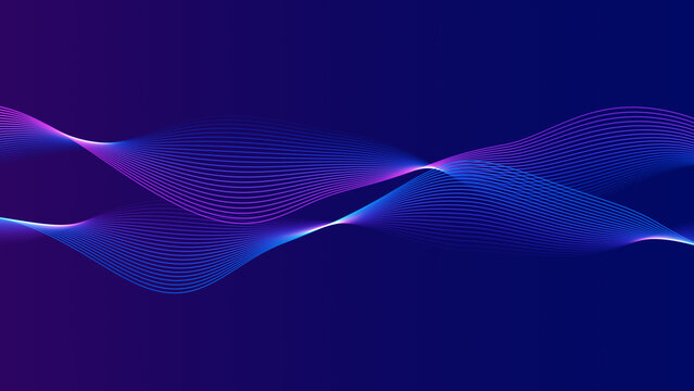 abstract blue and pink wave lines , futuristic ai technology and science social media background