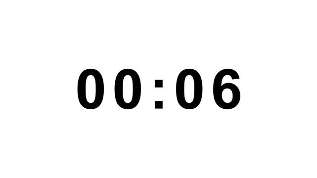 10 SECEND Digital countdown 60 seconds. 10 secend countdown timer animation on transparent background black background. 4k video motion graphics