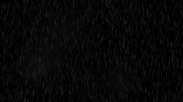 Realistic Rain Drops Falling on Black Background for Overlay Video Effects