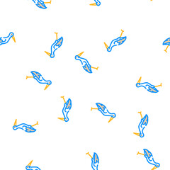 Obraz premium stork bird vector seamless pattern stork bird sign illustration