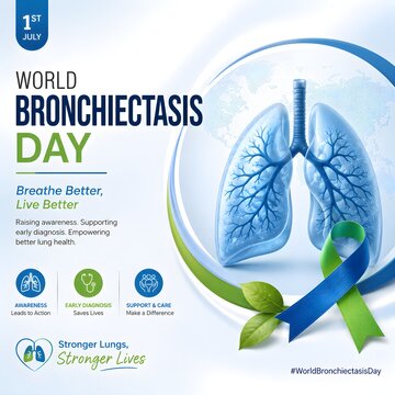 World bronchiectasis day lung health awareness poster