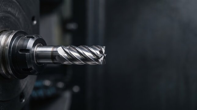 Precision CNC Machine End Mill Tool Close-up