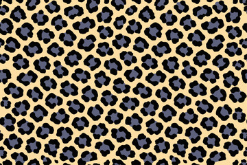 Leopard print pattern with irregular spots on a pale yellow background © MdDulal