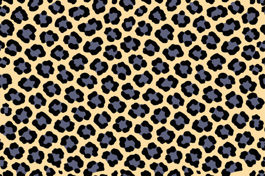 Leopard print pattern with irregular spots on a pale yellow background