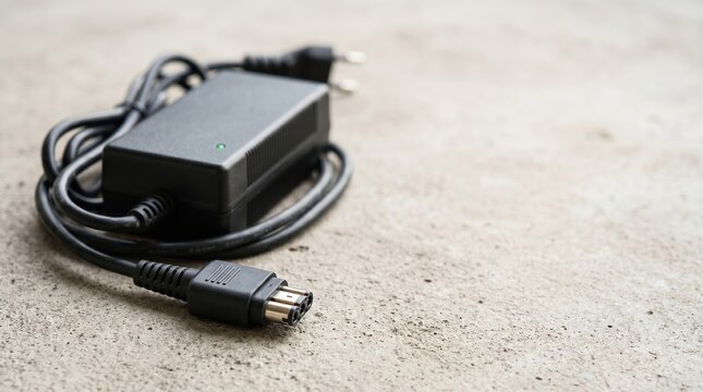 Detailed shot of an electronic power adapter