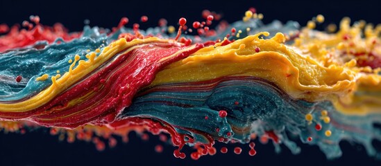 Fototapeta premium Vibrant colorful liquid splash wave.
