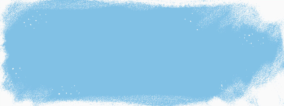 Grainy frost frame with frozen ice and snow border on light blue background. Cold winter effect with white brush spray and chalk texture. Vector frame of frosty overlay for Christmas holiday banner
