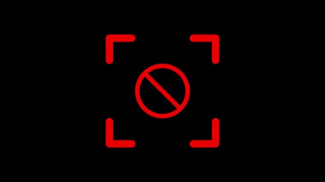 disabled line animation icon on transparent background. 4k video