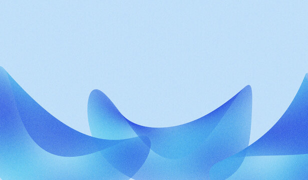 Abstract blue wave gradient curve translucent background modern layered flowing shape on pale blue backdrop with minimal clean style