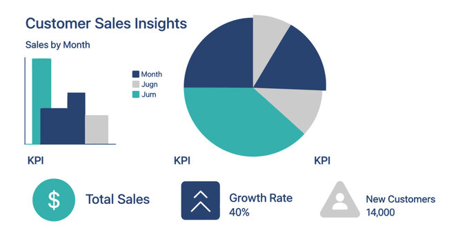 Customer Sales Insights Dashboard Visualizing Key Performance Indicators and Growth Trends