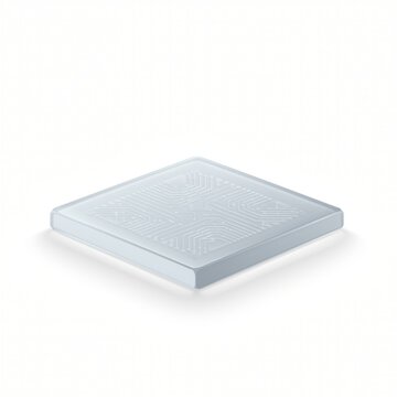 Modern minimalistic design of a square white object featuring intricate geometric patterns for contemporary interior and product styling