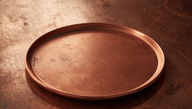 Sleek copper platter surface with minimal empty space