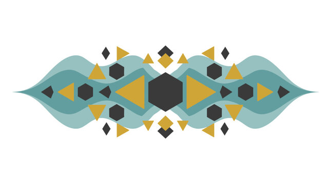 Abstract Symmetrical Geometric Wave Design with Modern Shapes and Colors