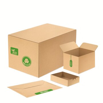 Eco-Friendly Packaging with Recyclable Cardboard Boxes, Small and Large Sizes for Sustainable Shipping and Storage Solutions