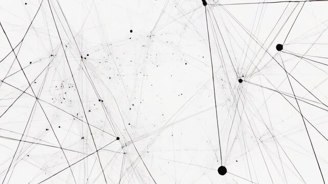 Abstract black dot motion path animation on white background