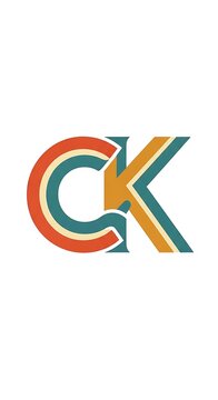 Colorful Gradient Initials CK Abstract Design Logo.