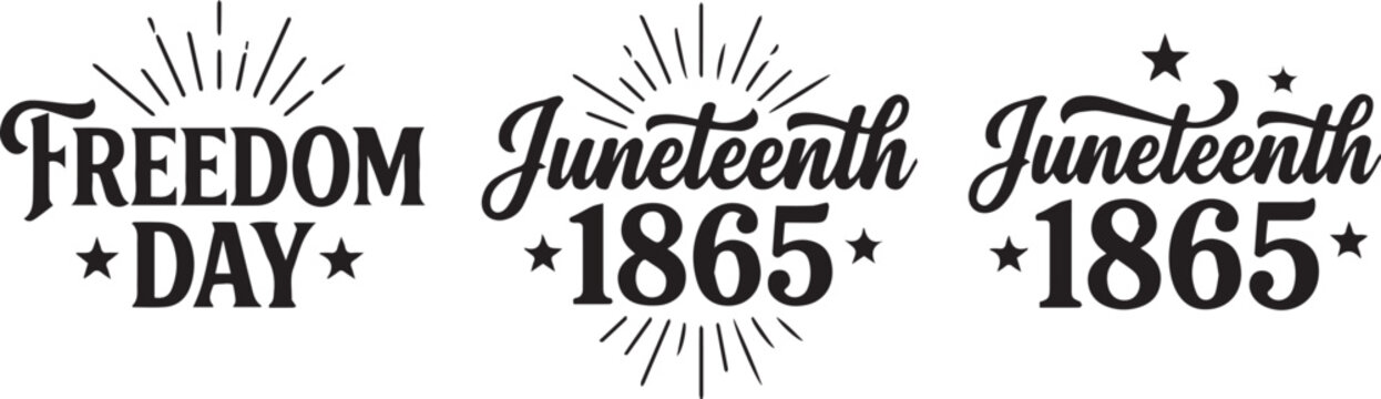 Juneteenth freedom day 1865 celebration typography
