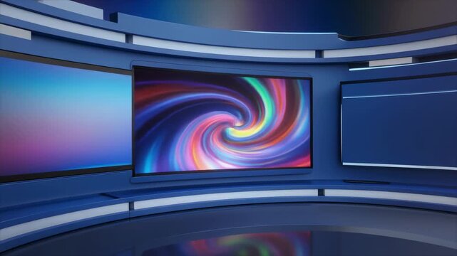 Abstract colorful fluid motion transitions in dark space