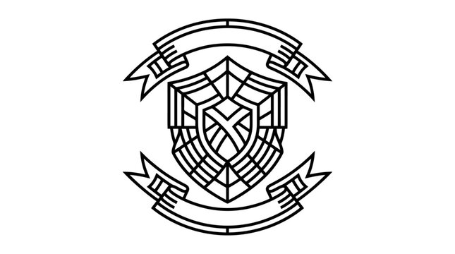Celtic knotwork shield emblem design.