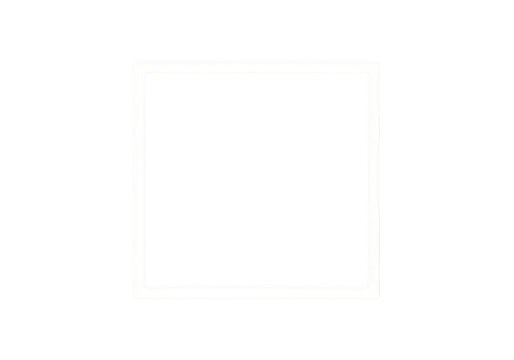 Simple white square frame outline on a solid black background Vector