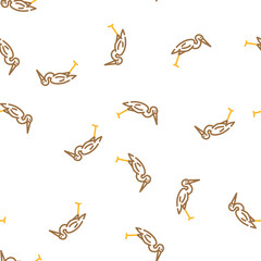 Obraz premium heron bird vector seamless pattern heron bird sign illustration