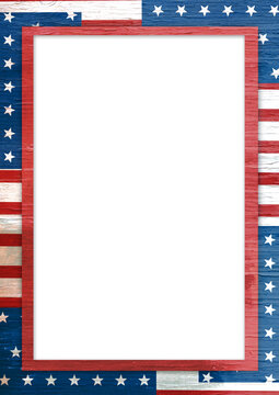 American Flag Wooden Frame Background illustration 