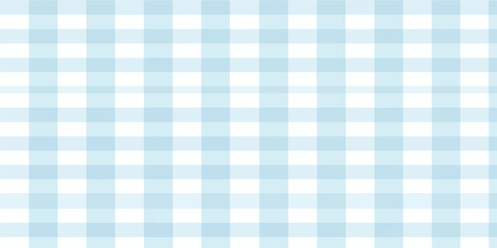 Seamless blue gingham plaid fabric texture pattern background