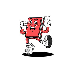Cartoon cute Book school Vector illustration