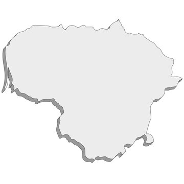 3D map dimension - continent Europe country Lithuania