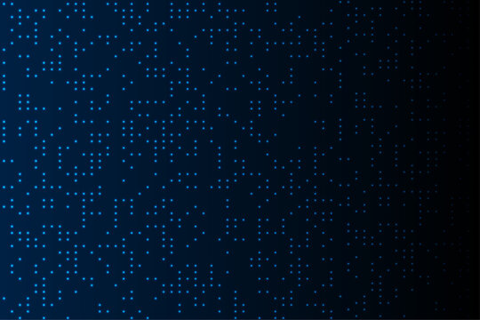 Abstract technology background featuring a grid of glowing blue dots fading into a dark black gradient.