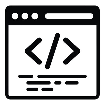 Modern browser window with code angle brackets icon