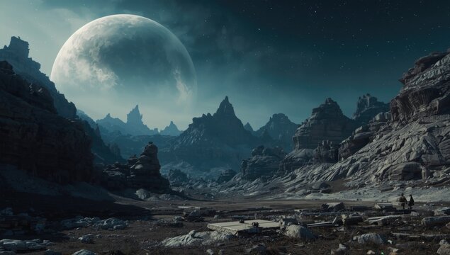 unearthly mountain scenery with bizarre geological features