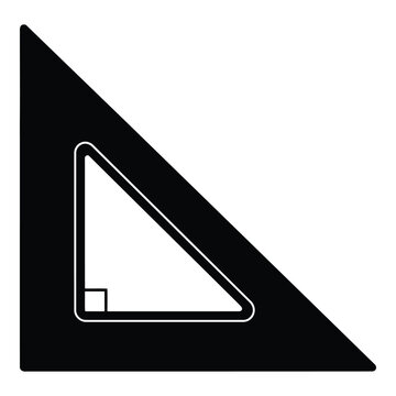 Geometric triangle with small white right-angled triangle inside