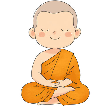 buddhist monk cartoon