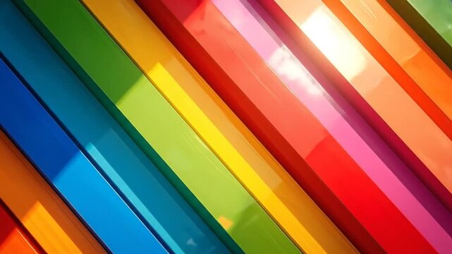 Abstract background with vibrant diagonal stripes of bright colors