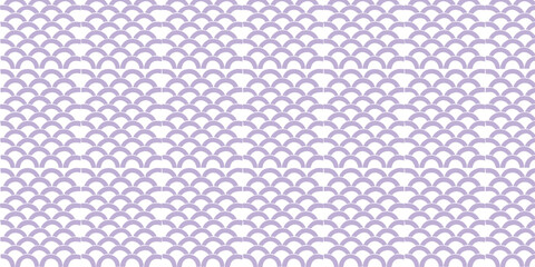 Purple Scallop Seamless Pattern Background with Geometric Fish Scale Texture, © kamdesign