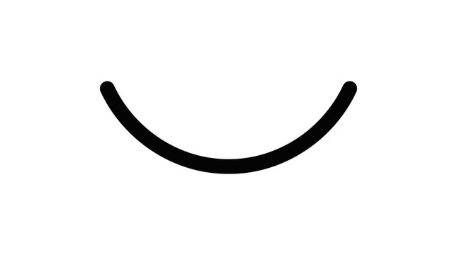 Minimalist Black Smile Curve on White Background